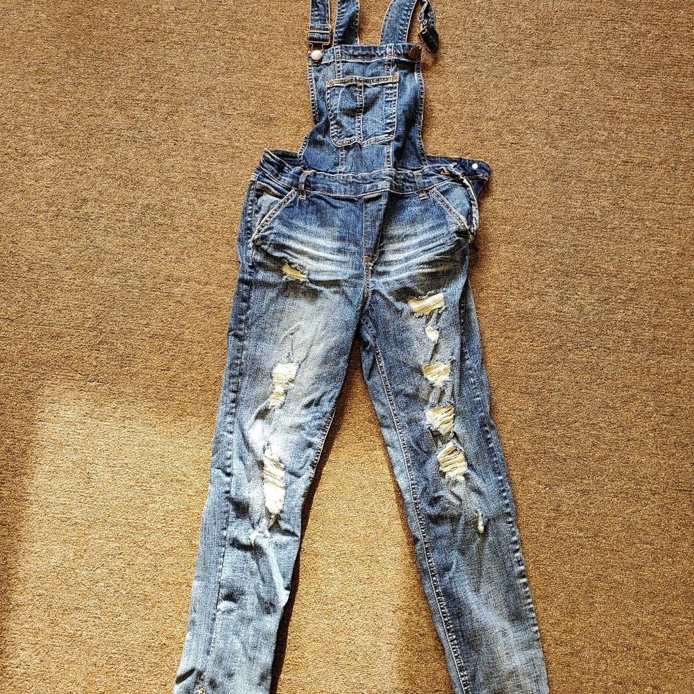 Dollhouse distressed overalls